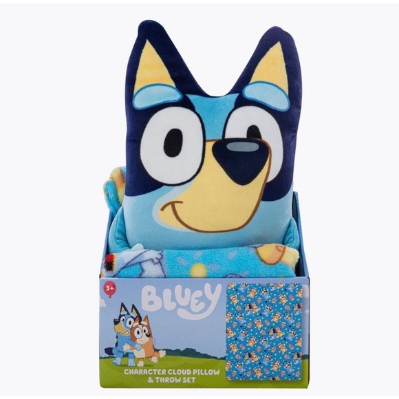 Northwest Other - Bluey Character Cloud Pillow and Throw Set Kids Blue Fleece Blanket 40x50 NEW